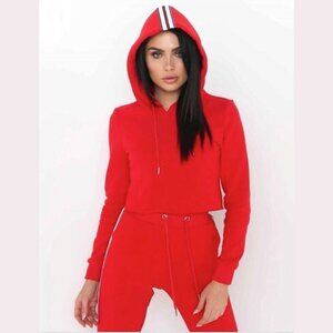 I.AM.GIA Delevingne Red  Cropped Hoodie Size Small